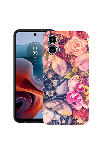 bestcase Carcasă ultra subțire TPU pentru Motorola Moto G45, cu imprimeu flor...
