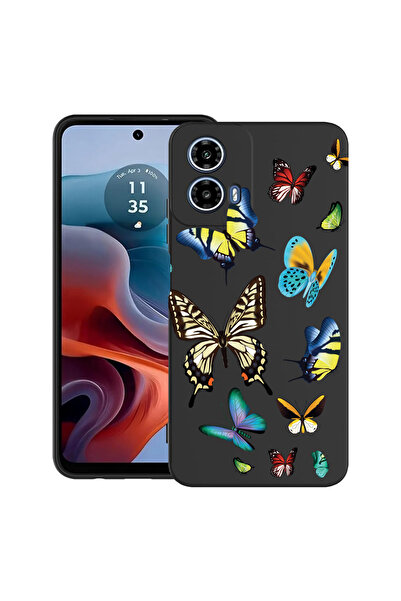 bestcase Carcasă ultra subțire din TPU pentru Motorola Moto G45, fluturi în c...