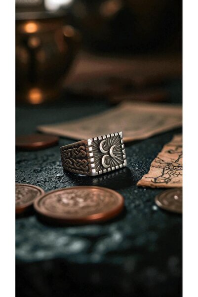 Avcı Silver 3 Hilal Erkek Gümüş Yüzük