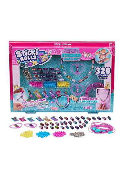 TOYFEST Sticki Rolls Takı Yapım Seti – 320 Sticker ile 6 Bileklik + 2 Kolye –...