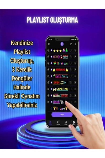 MİRCAR Rgb Led Matrix Panel Dijital Ekran 17X7 CM App Kontrollü Kumandalı 16x32 Ld Animasyon
