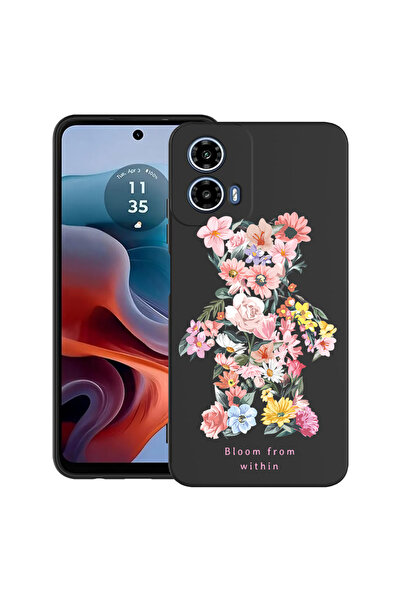 bestcase Carcasă ultra subțire TPU pentru Motorola Moto G45, Teddy Bear Bloom...