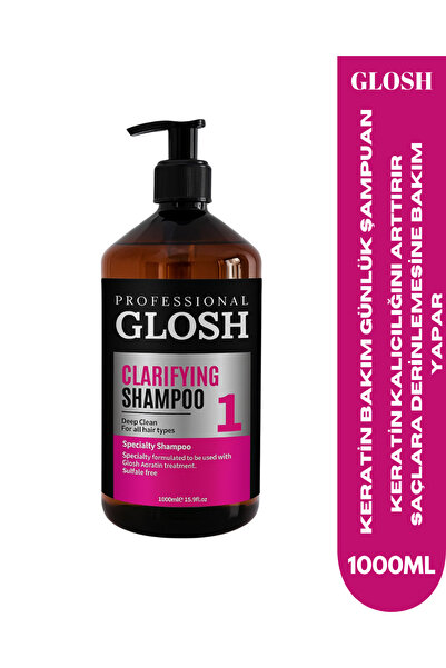 Glosh شامبو كيراتين طبيعي مغذي خالٍ من الكبريتات والملح (1000 مل) - مقوي مضاد...