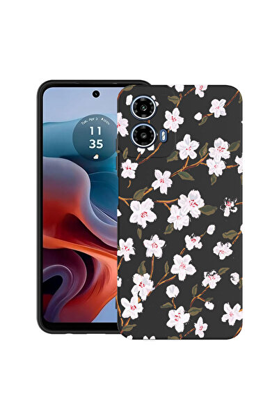 bestcase Carcasă ultra subțire TPU pentru Motorola Moto G45, model floare de ...