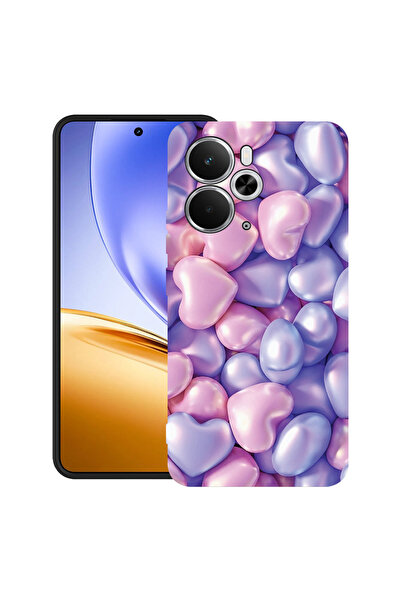 bestcase Carcasă ultra subțire TPU Mat pentru Realme 14T, inimioare colorate,...