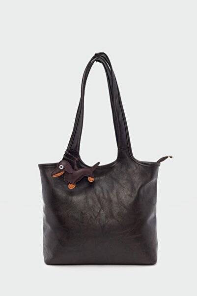 Shule Bags Cause Charmlı Omuz Çanta Kahve