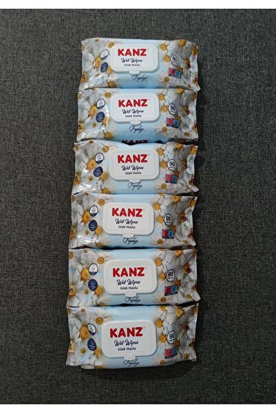 papatyabebe KANZ Islak Mendil Islak Havlu Papatya Kokulu 90 Yaprak x 6 Paket