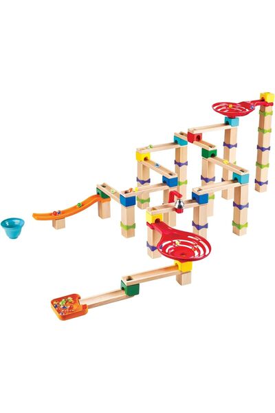 Hape Tricks n Twists Marble Track | 129-Piece Wooden DIY Marble Run Set with ...
