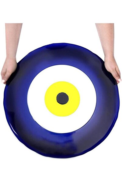 SUME Dev Cam Nazarlık Nazar Boncuğu Lüks Kalite 40 cm Çap El Işi Sarı Göz Dek...