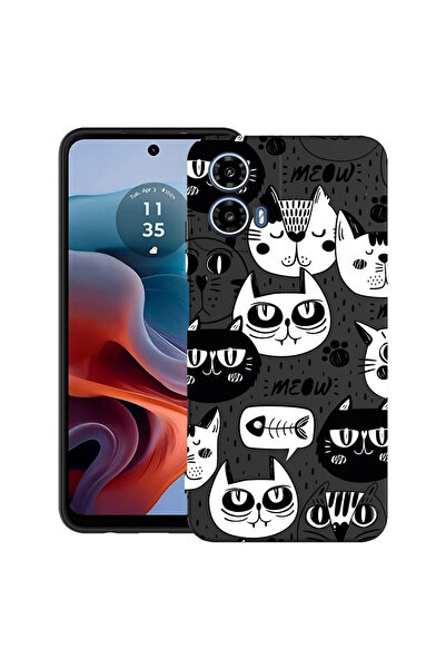 bestcase Carcasă ultra subțire din TPU pentru Motorola Moto G45, Cool Cats, 2...