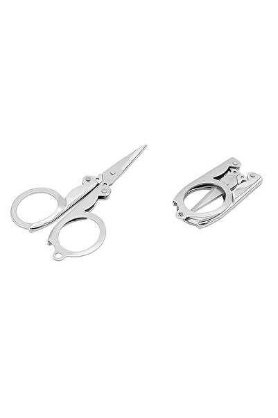 Ganjem Katlanabilir Makas Paslanmaz Çelik El İşi Terzi Dikiş İp Kesme Makası Çok Amaçlı Mini Kesici Alet