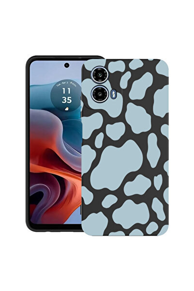 bestcase Ултра тънък TPU матов калъф за Motorola Moto G45, цвят Синя крава, 2...