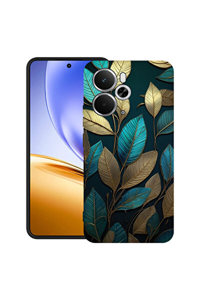 bestcase Carcasă ultra subțire TPU pentru Realme 14 5G, cu design pene aurii,...