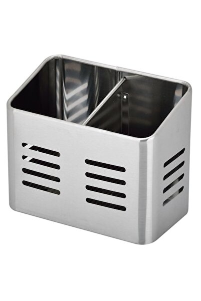 SHOPIENS ® Μεταλλική θήκη για μαχαιροπίρουνα, 15,8 x 9 x 13 cm, Βάση, Γκρι