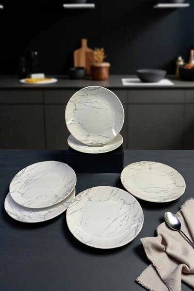 Keramika Marble Serving Plate 26 cm 6 Pieces