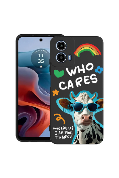 bestcase Carcasă ultra subțire din TPU pentru Motorola Moto G45, Cool Cow - W...