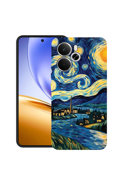 bestcase Carcasă ultra subțire TPU pentru Realme 14 5G, cu design Starry Nigh...