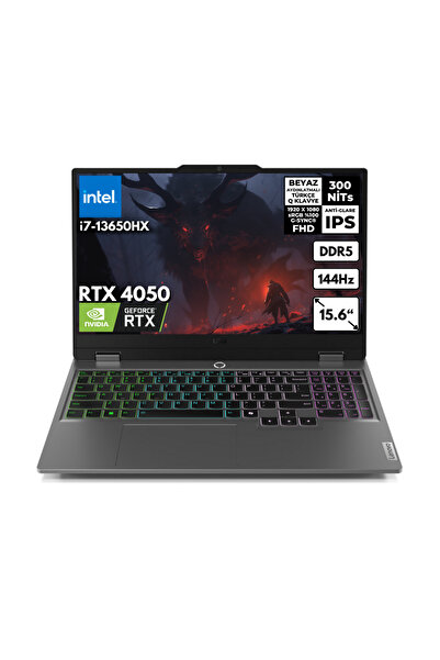 LENOVO LOQ i7-13650HX 16GB 1 TBSSD RTX4050 (6GB-105W) 15.6" FHD Win11 Pro AI 83DV0118TRFR22