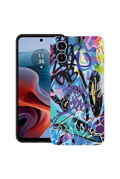 bestcase Carcasă ultra subțire din TPU pentru Motorola Moto G45, Graffiti, 20...