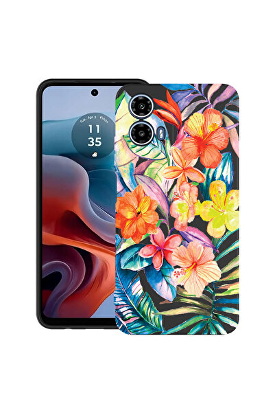 bestcase Carcasă ultra subțire din TPU pentru Motorola Moto G45, model floral...