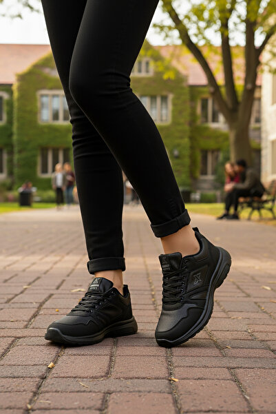 AYK'S Μαύρα ελαστικά ελαφριά αθλητικά παπούτσια Unisex Xstep 020-Cilt G