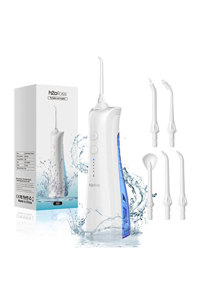 Youtrico معجون أسنان مائي H2oflos - 5 أوضاع لاسلكية محمولة، غسول فم مقاوم للماء IPX7 قابل لإعادة الشحن - وزن