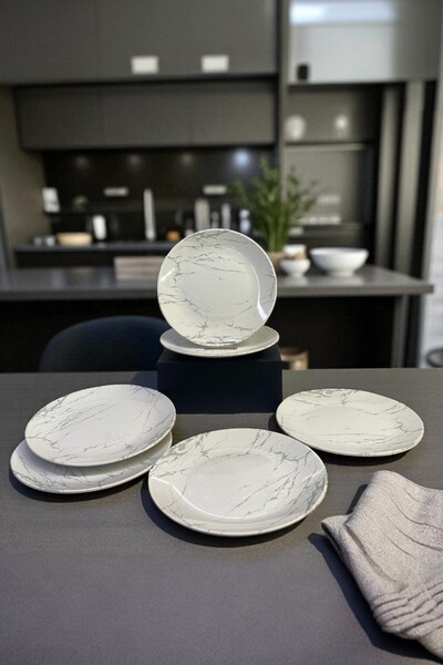 Keramika Marble Serving Plate 26 cm 6 Pieces