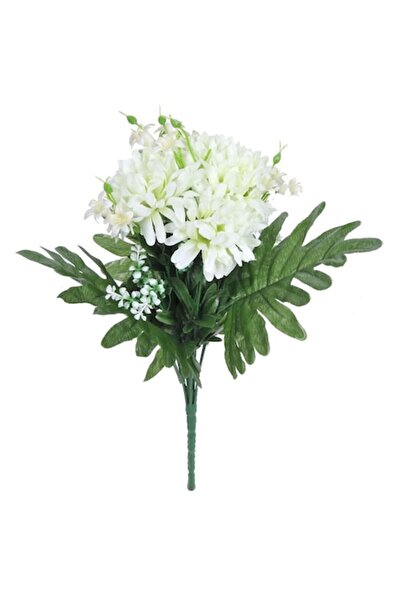 SHOPIENS Buchet de flori artificiale decorative Shopiens® cu crizanteme albe, 40 cm