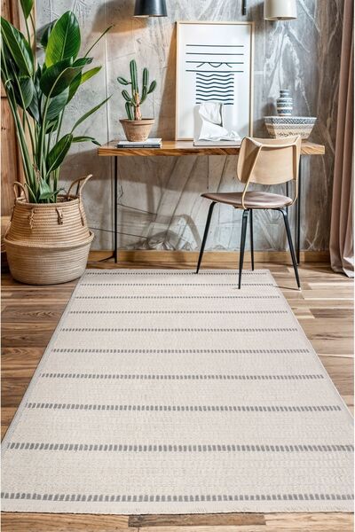 Aden Lima Pamuk Dokuma Halı |Kaymaz Tabanlı |Makinede Yıkanabilir Modern Halı...