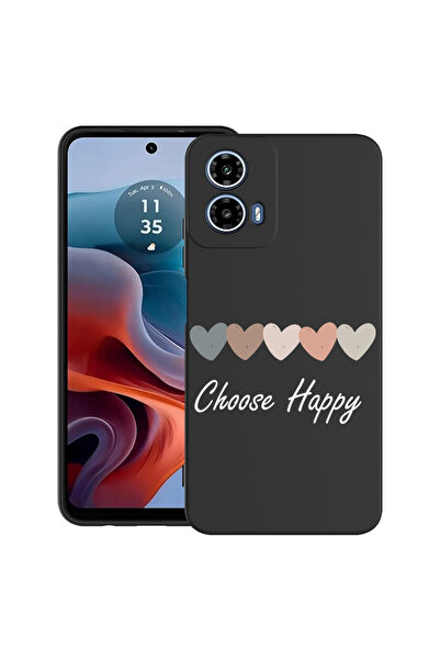 bestcase Carcasă ultra subțire din TPU pentru Motorola Moto G45, Choose Happy, 2052022 B 1854