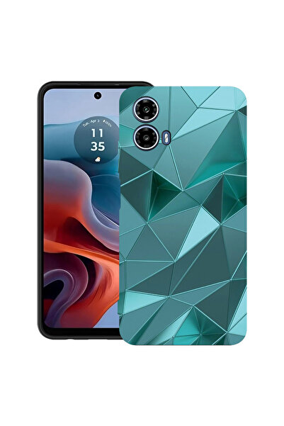 bestcase Carcasă ultra subțire TPU Mat pentru Motorola Moto G45, mozaic verde...