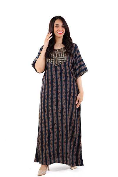 amaan Roselady Kashmiri Jalabiya for Women | Embroidered Patch Striped | Arabic Dress | Modern wear