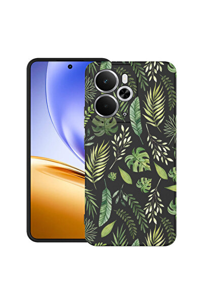 bestcase Carcasă ultra subțire TPU pentru Realme 14 5G, design cu frunze verz...