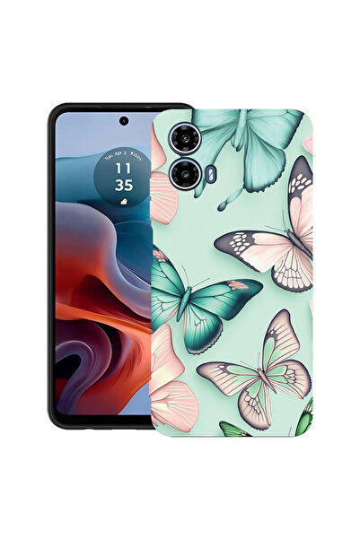 bestcase Carcasă ultra subțire din TPU pentru Motorola Moto G45, model flutur...