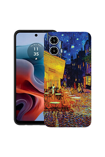 bestcase Carcasă TPU ultra subțire pentru Motorola Moto G45, Terasa Van Gogh ...