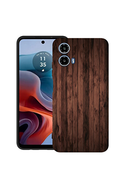 bestcase Carcasă ultra subțire din TPU pentru Motorola Moto G45, lemn de nuc, 2052022 B 888