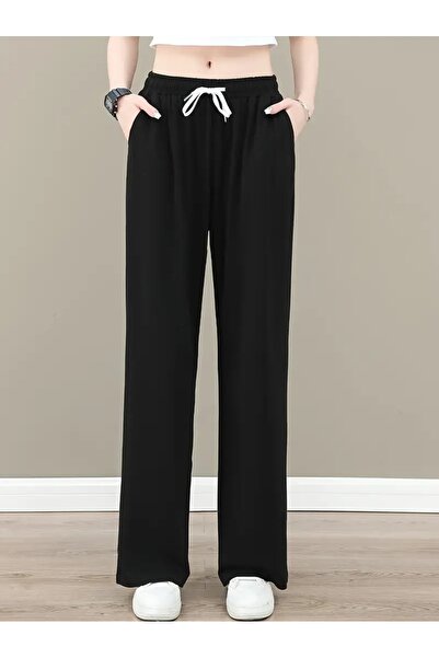 RİNNEAS Pantaloni negri de damă, de mărime mare, largi, largi, pantaloni de s...