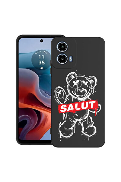 bestcase Carcasă ultra subțire TPU pentru Motorola Moto G45, Teddy Bear Salut...