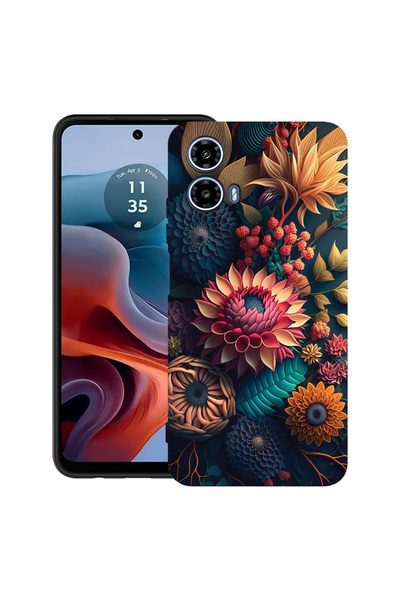 bestcase Carcasă ultra subțire din TPU pentru Motorola Moto G45, flori colora...