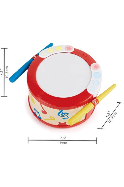 Hape Electronic Kids Drum with Lights & Guided Play | 2 Play Modes Drum Sensory Musical Instrument T