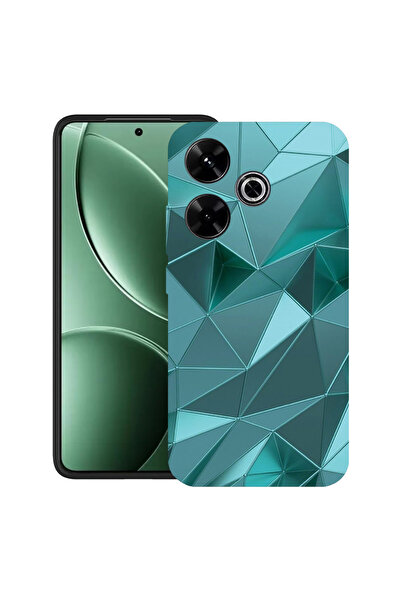 bestcase Carcasă ultra subțire TPU Mat pentru Xiaomi Redmi 13x, mozaic verde,...