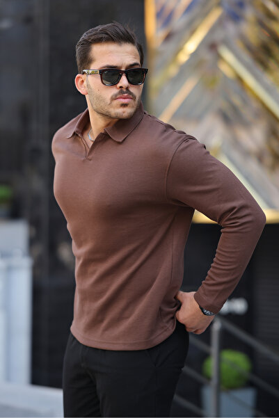 BY İMPALA MODA Men's Double Face Fabric Polo Neck Oversize Sweatshirt