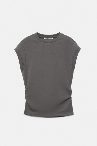 Pull & Bear Gathered short sleeve T-shirt