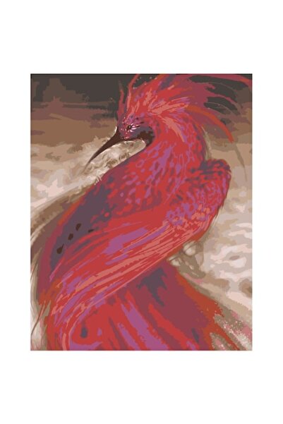 Painting by numbers Set pictura pe numere Pasarea Phoenix, panza bumbac pe ra...