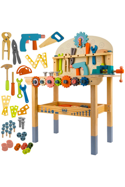 zola Banc de lucru din lemn cu unelte, Zola, atelier, 78.5 x 29.7 x 59.5 cm, multicolore