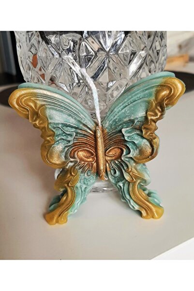 ArtINA esmaraldchic Lumanare parfumata fluture pictat handmade din ceara soia