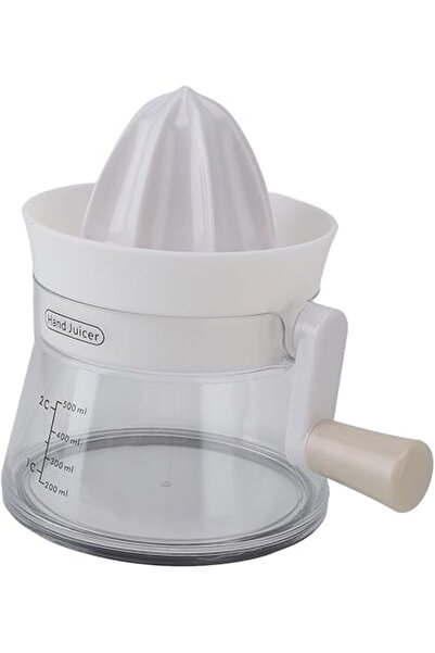 Generic Manual Citrus Juicer, Compact Portable Rotary Squeezer for Lemon Orange Fruit (White)