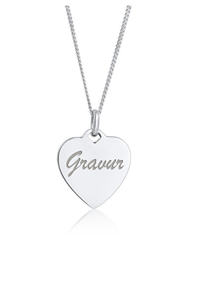 ELLI Necklace Ladies Heart Pendant Plain in 925 Sterling Silver