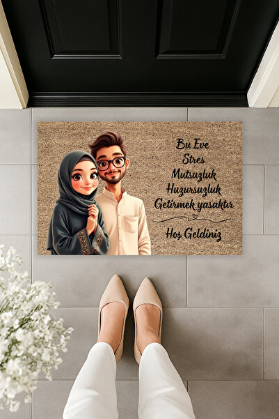 Dormot Covoraș modern pentru ușă cu imprimare digitală cu turban cu tematică ...