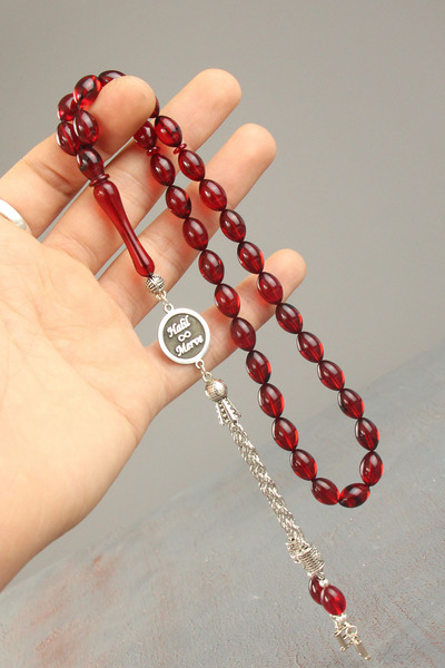 Tesbih Otağı Gümüş Isimli Tesbih Ateş Kehribar Harfli Tesbih Soru & Cevap Ala...